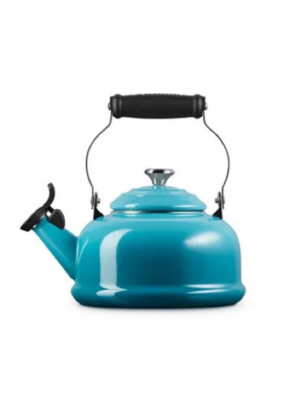 Le Creuset Enamel On Steel Whistling Tea Kettle, 1.7 qt., Caribbean